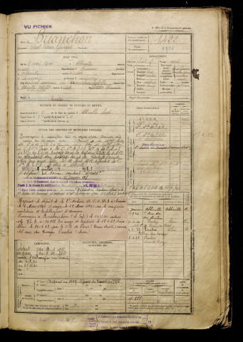 Brianchon, Paul Oscar Georges, né le 08 mai 1900 à Abbeville (Somme), classe 1920, matricule n° 1422, Bureau de recrutement d'Amiens