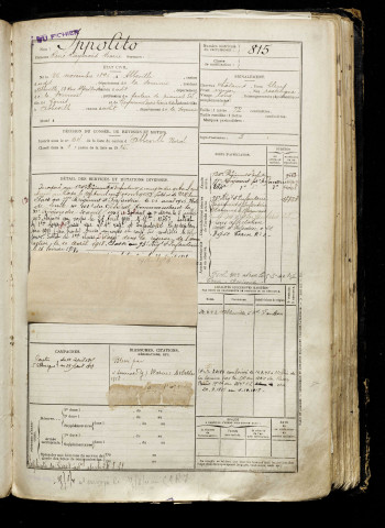 Ippolito, René Raymond Marie, né le 26 novembre 1896 à Abbeville (Somme), classe 1916, matricule n° 815, Bureau de recrutement d'Abbeville