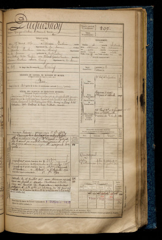 Duquesnoy, Georges Arthur Armand, né le 25 mars 1870 à Maison-Ponthieu (Somme), classe 1890, matricule n° 207, Bureau de recrutement d'Abbeville