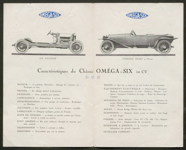 Publicités automobiles : Oméga-Six