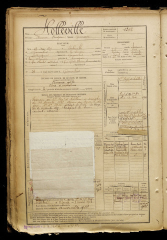 Holleville, Marie Eugène Germain, né le 28 mai 1877 à Embreville (Somme), classe 1897, matricule n° 1242, Bureau de recrutement d'Abbeville