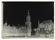 Belgique - Furnes le beffroi et l'église octobre 1899
