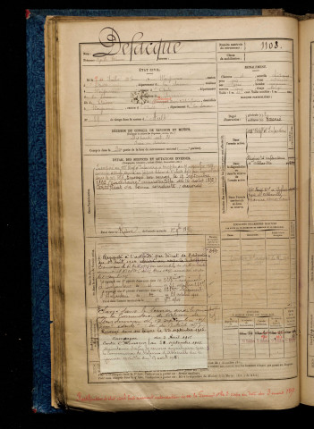 Defacque, Cyrille Etienne, né le 07 juillet 1870 à Woignarue (Somme), classe 1890, matricule n° 1108, Bureau de recrutement d'Abbeville