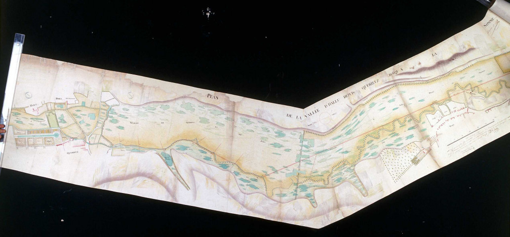 Plan de la vallée d'Hallu depuis Querrieu jusqu'à la Somme