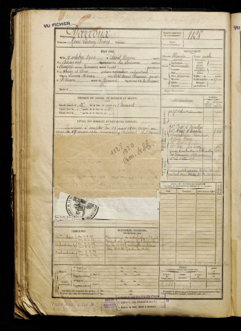 Darroux, René Lucien Denis, né le 09 octobre 1900 à Saint-Ouen (Somme), classe 1920, matricule n° 1128, Bureau de recrutement d'Abbeville