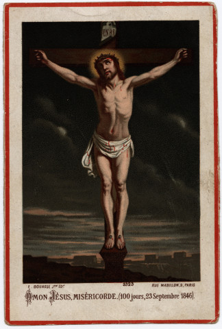 Ô mon Jésus Miséricorde (100 jours, 23 septembre 1846). Oraisons jaculatoires indulgenciées