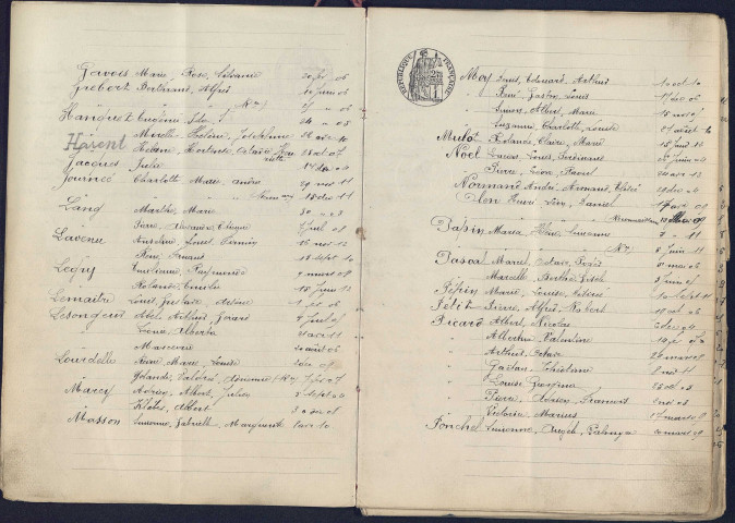 Fontaine-sur-Somme : tables décennales des naissances, mariages et décès (1903-1912)