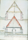 Plan en élévation du portail de l'église d'Outrebois, par Lemaire d'Amiens