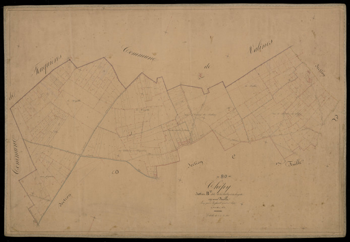 Plan du cadastre napoléonien - Chepy : Vlallée (La) ; Hayettes (Les), B