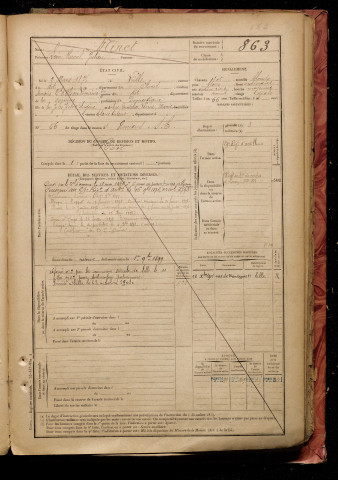 Minet, Léon Raoul Julien, né le 02 mars 1875 à Lille (Nord), classe 1895, matricule n° 863, Bureau de recrutement d'Amiens