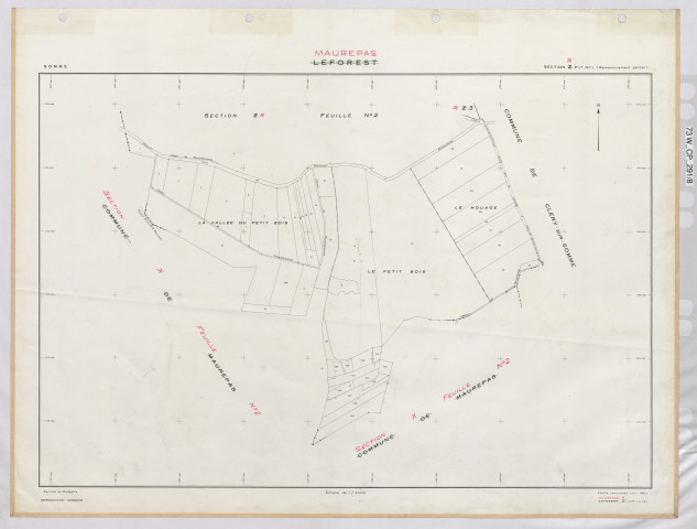 Plan du cadastre rénové - Leforest : section Z1