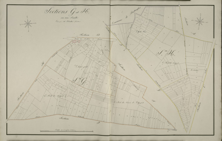 Plan du cadastre napoléonien - Poulainville : G et H