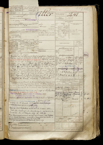 Patrouiller, Achille Jules Urbain, né le 20 juin 1891 à Braches (Somme), classe 1911, matricule n° 241, Bureau de recrutement de Péronne