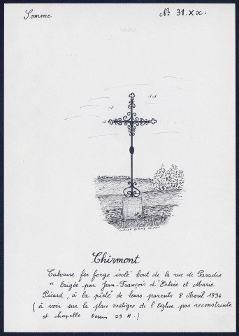 Chirmont : calvaire de fer forgé - (Reproduction interdite sans autorisation - © Claude Piette)