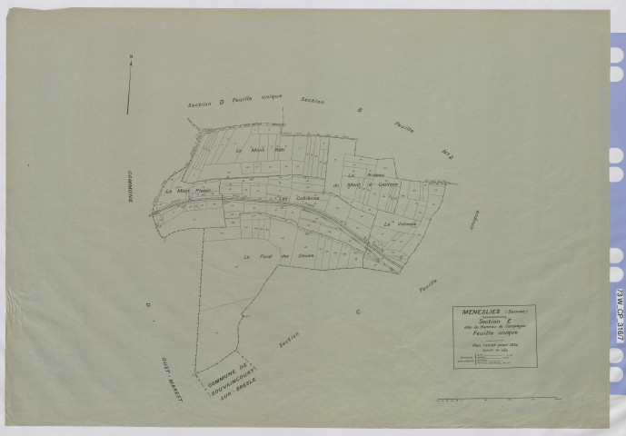 Plan du cadastre rénové - Méneslies : section E