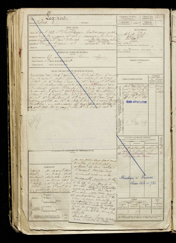 Legrand, Robert, né le 06 août 1896 à Saint-Souplet (Nord), classe 1916, matricule n° 545, Bureau de recrutement d'Abbeville
