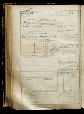 Poix, Auguste, né le 08 avril 1900 à Eppeville (Somme), classe 1920, matricule n° 812, Bureau de recrutement de Péronne