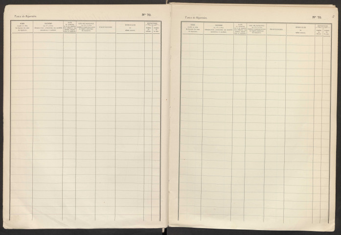 Table du répertoire des formalités, de Chatelain à Cossart, registre n° 8 (Conservation des hypothèques de Montdidier)