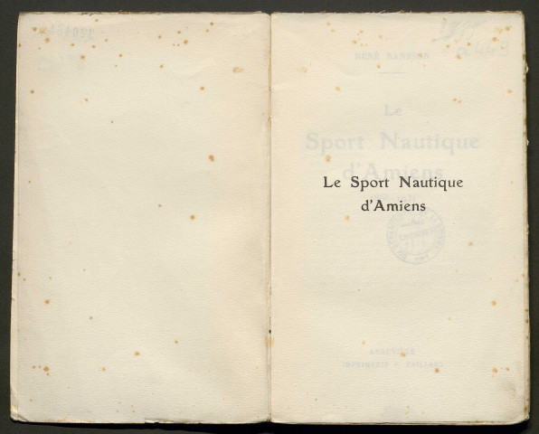 Le sport nautique d'Amiens 1866-1931