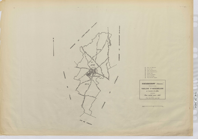 Plan du cadastre rénové - Gueudecourt : tableau d'assemblage (TA)