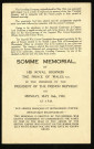 Imperial War Graves Commission. Order of ceremonial at the unveiling of Somme Memorial, by his Royal Highness the Prince of Wales, K.G., in the presence of the President of French Republic, on monday, may 16th, 1932 at 3 P.M., "Aux armées française et britannique l'Empire britannique reconnaissant"