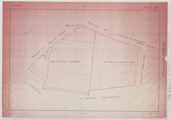 Plan du cadastre rénové - Fay : section ZB