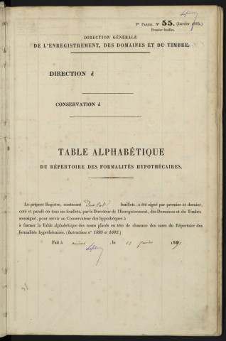 Table alphabétique du répertoire des formalités, de Chatelet à Clair, registre n° 27 (Abbeville)