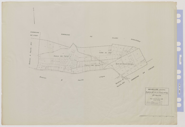 Plan du cadastre rénové - Revelles : section A2
