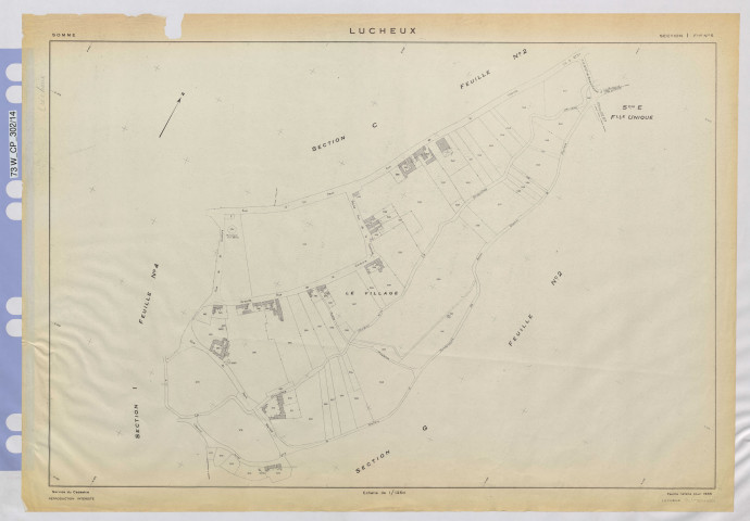 Plan du cadastre rénové - Lucheux : section I2