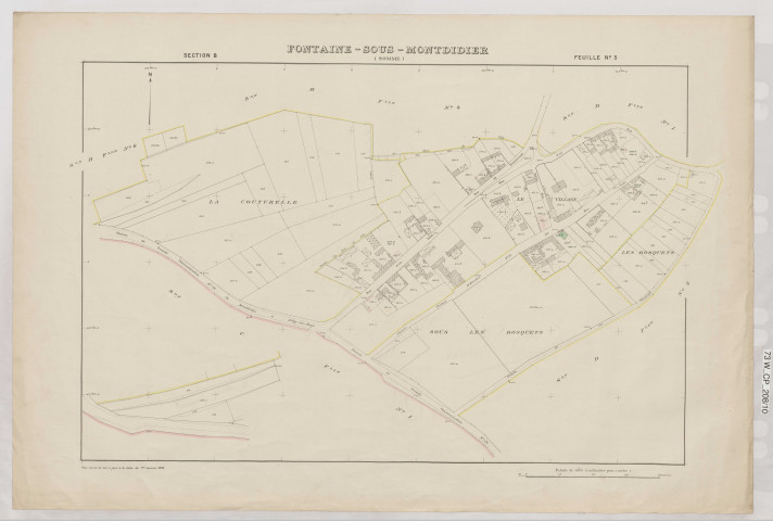 Plan du cadastre rénové - Fontaine-sous-Montdidier : section B3