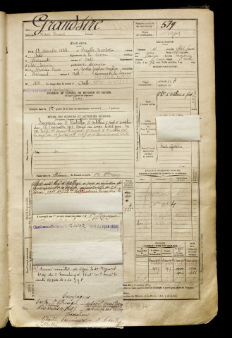 Grandsire, Louis Fernand, né le 18 décembre 1883 à Friville-Escarbotin (Somme), classe 1903, matricule n° 579, Bureau de recrutement d'Abbeville