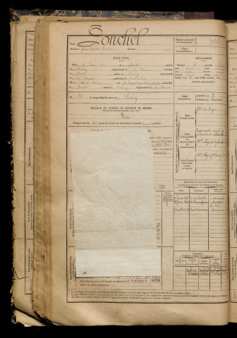 Ponchel, Jules Gaston Gustave, né le 07 juin 1869 à Boisle (Le) (Somme), classe 1889, matricule n° 592, Bureau de recrutement d'Abbeville