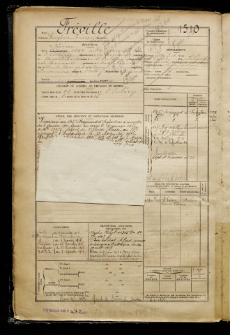 Fréville, Eugène François Georges, né le 07 février 1897 à Boismont (Somme), classe 1917, matricule n° 1510, Bureau de recrutement d'Abbeville
