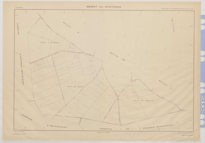 Plan du cadastre rénové - Berny-en-Santerre : section X