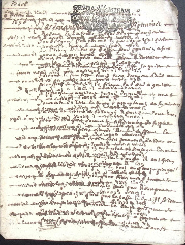 Etude de Me Jean Duval à Amiens (étude n°8). Minutes de l'année 1696