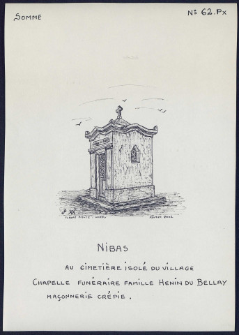 Nibas : cimetière isolé du village, chapelle funéraire - (Reproduction interdite sans autorisation - © Claude Piette)