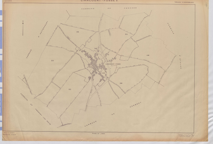 Plan du cadastre rénové - Liancourt-Fosse : tableau d'assemblage (TA)
