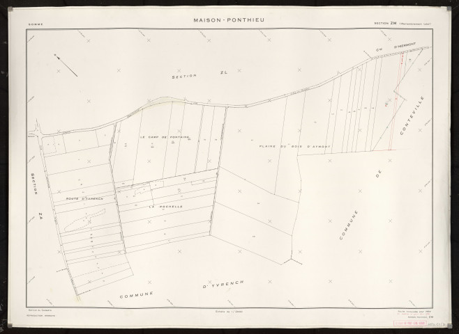 Plan du cadastre rénové - Maison-Ponthieu : section ZM