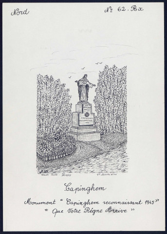 Capinghem (Nord) : monument « Capinghem reconnaissant 1945 » - (Reproduction interdite sans autorisation - © Claude Piette)