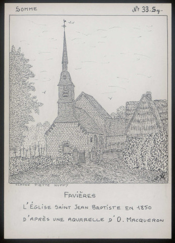 Favières : église Saint-Jean-Baptiste - (Reproduction interdite sans autorisation - © Claude Piette)