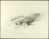 Perspective générale des jardins de l'abbaye de Valloires. Dessin préparatoire de l'atelier de Gilles Clément