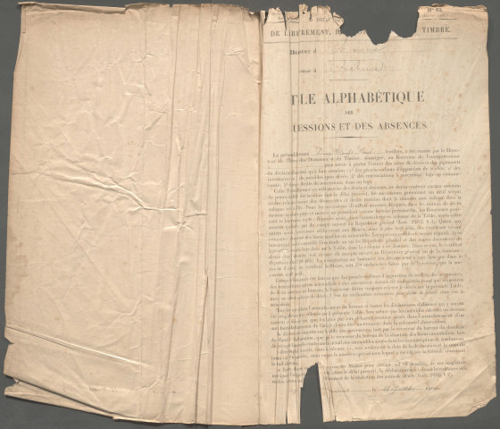 Table des successions et absences du bureau d'Acheux-en-Amiénois