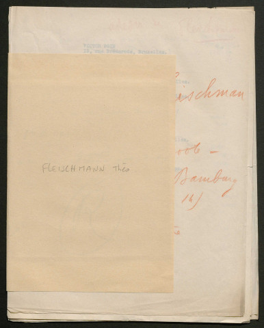 Témoignage de Fleischmann, Théo et correspondance avec Jacques Péricard