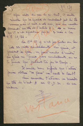 Témoignage de Garnier, V. (Maréchal des logis conducteur) et correspondance avec Jacques Péricard