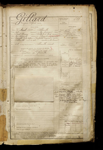 Gillard, Eugène Alfred, né le 26 avril 1880 à Abbeville (Somme), classe 1900, matricule n° 611, Bureau de recrutement d'Abbeville