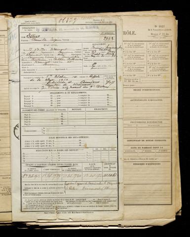 Seillier, Camille Eugène, né le 17 septembre 1890 à Oisemont (Somme), classe 1910, matricule n° 707, Bureau de recrutement d'Amiens