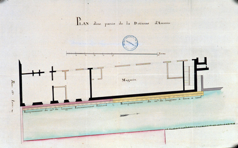 Plan d'une partie de la douanne d'Amiens