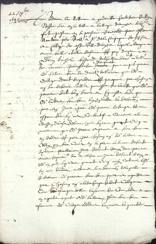 Etude de Me François Debacq à Amiens (étude n°7). Minutes des années 1644-1645