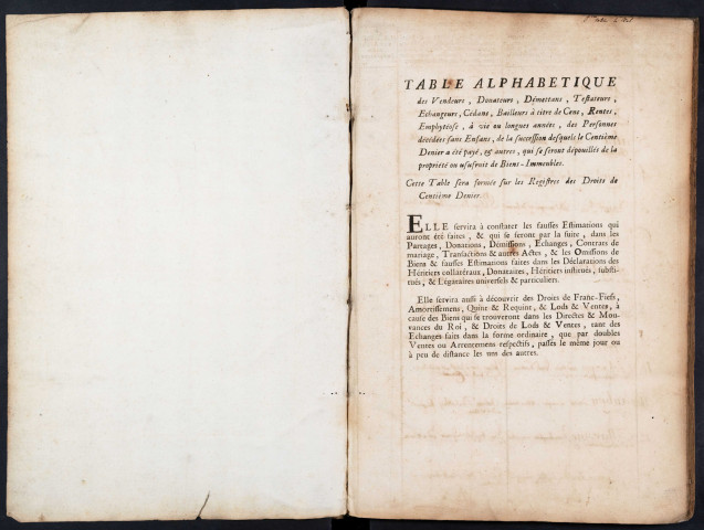 Tables des vendeurs du bureau d’Amiens pour la période 1758-1765