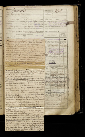 Evrard, Alfred Georges Henri, né le 23 mai 1890 à Puteaux (Hauts-de-Seine), classe 1910, matricule n° 295, Bureau de recrutement d'Amiens